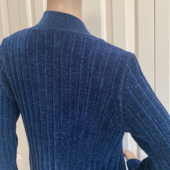Marty M Womens M Blue Long Soft Open Cardigan. Ribbed with pockets. So comfy! - Picture 8 of 12